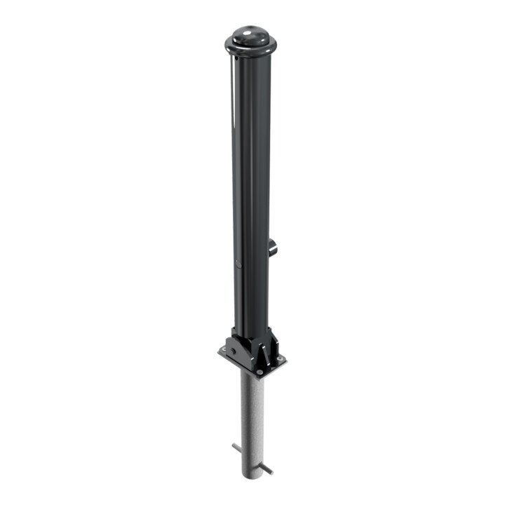 Schake Stilpoller Typ 481FUHB, umlegbar + Dreikantverschluß, zum Einbetonieren, Ø 82mm + Halbkugel,