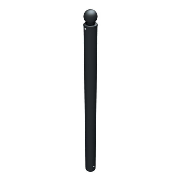 Schake Stilpoller Typ 484B, ortsfest, zum Einbetonieren, Ø 82mm + Kugelkopf, beschichtet, mattschwarz