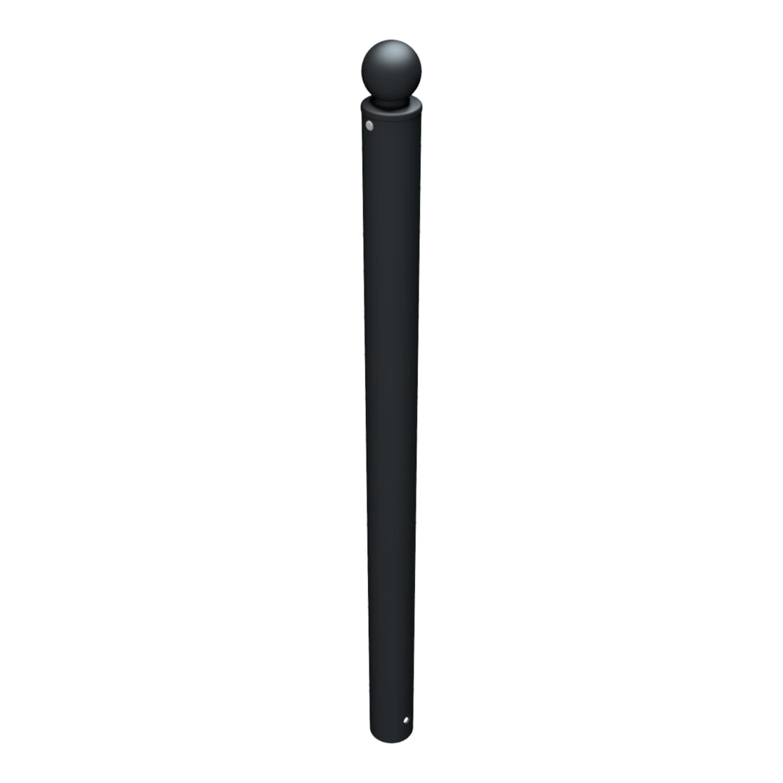 Schake Stilpoller Typ 484B, ortsfest, zum Einbetonieren, Ø 82mm + Kugelkopf, beschichtet, mattschwarz