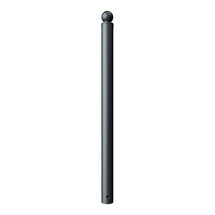 Schake Stilpoller Typ 484B, ortsfest, zum Einbetonieren, Ø 82mm + Kugelkopf, beschichtet, mattschwarz