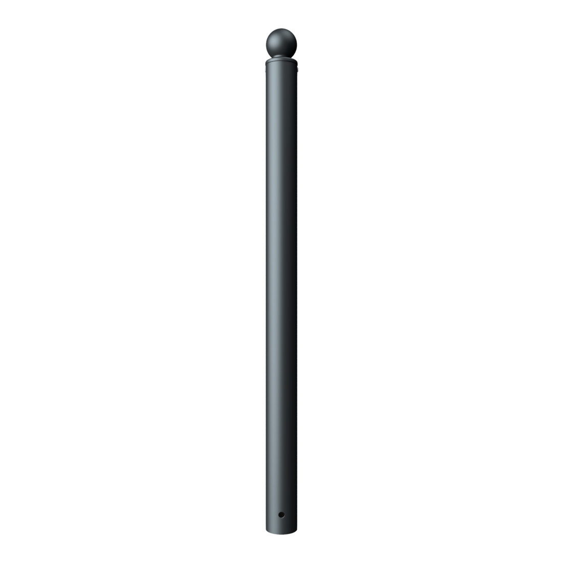 Schake Stilpoller Typ 484B, ortsfest, zum Einbetonieren, Ø 82mm + Kugelkopf, beschichtet, mattschwarz