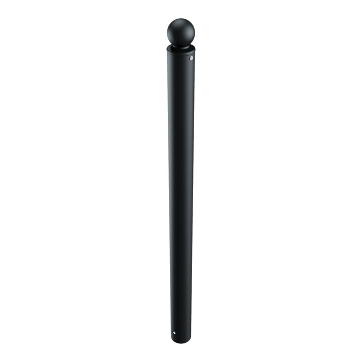 Schake Stilpoller Typ 484B, ortsfest, zum Einbetonieren, Ø 82mm + Kugelkopf, beschichtet, mattschwarz