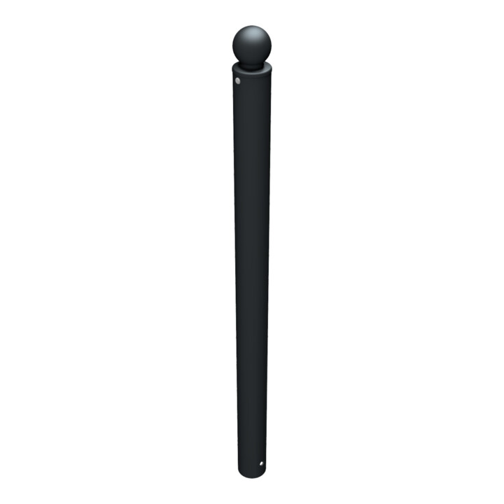 Schake Stilpoller Typ 484B, ortsfest, zum Einbetonieren, Ø 82mm + Kugelkopf, beschichtet, mattschwarz