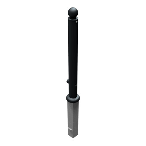 Schake Stilpoller Typ 484FB, herausnehmbar + Dreikantverschluß, Ø 82mm + Kugelkopf, beschichtet, mattschwarz