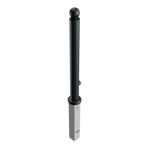 Schake Stilpoller Typ 484FB, herausnehmbar + Dreikantverschluß, Ø 82mm + Kugelkopf, beschichtet, mattschwarz