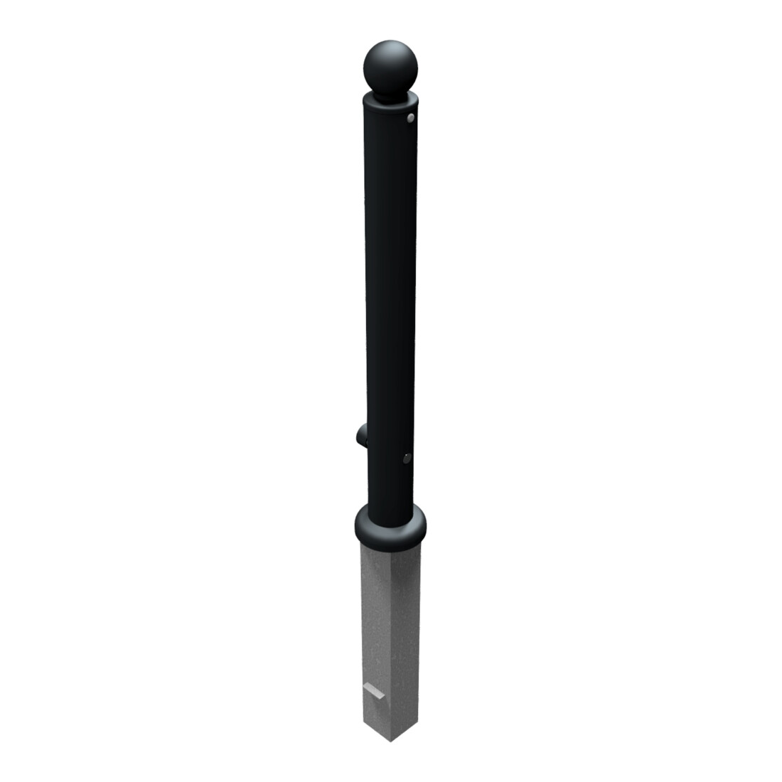 Schake Stilpoller Typ 484FB, herausnehmbar + Dreikantverschluß, Ø 82mm + Kugelkopf, beschichtet, mattschwarz