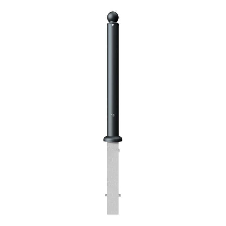 Schake Stilpoller Typ 484FB, herausnehmbar + Dreikantverschluß, Ø 82mm + Kugelkopf, beschichtet, mattschwarz