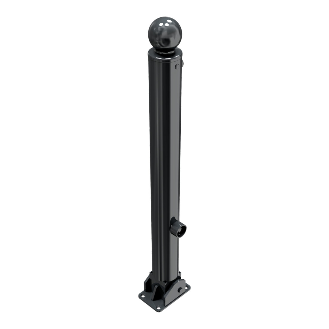 Schake Stilpoller Typ 484FUB, umlegbar + Dreikantverschluß, Ø 82mm + Kugelkopf, beschichtet, mattschwarz