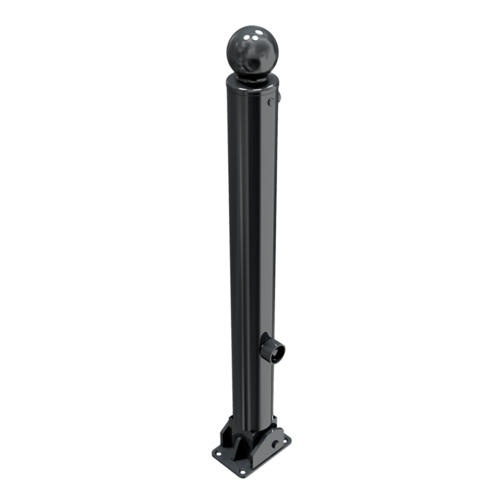 Schake Stilpoller Typ 484FUB, umlegbar + Dreikantverschluß, Ø 82mm + Kugelkopf, beschichtet, mattschwarz