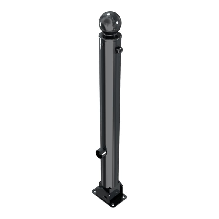 Schake Stilpoller Typ 484FUB, umlegbar + Dreikantverschluß, Ø 82mm + Kugelkopf, beschichtet, mattschwarz