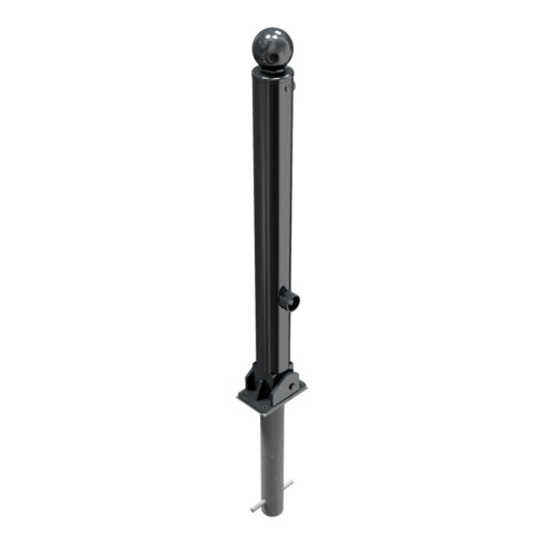 Schake Stilpoller Typ 484FUHB, umlegbar + Dreikantverschluß, zum Einbetonieren, Ø 82mm + Kugelkopf, beschichtet, mattschwarz