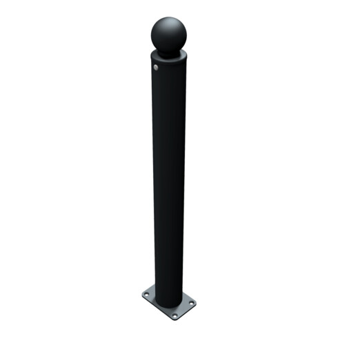 Schake Stilpoller Typ 484PB, ortsfest, Ø 82mm + Kugelkopf, beschichtet, mattschwarz