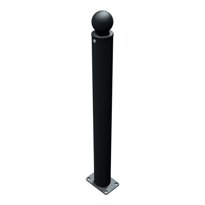 Schake Stilpoller Typ 484PB, ortsfest, Ø 82mm + Kugelkopf, beschichtet, mattschwarz