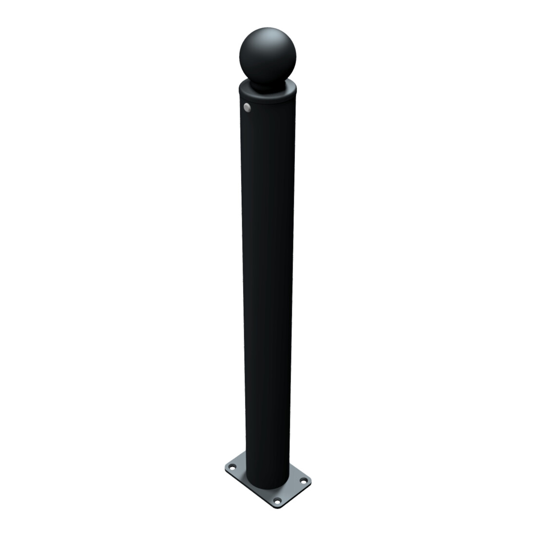 Schake Stilpoller Typ 484PB, ortsfest, Ø 82mm + Kugelkopf, beschichtet, mattschwarz