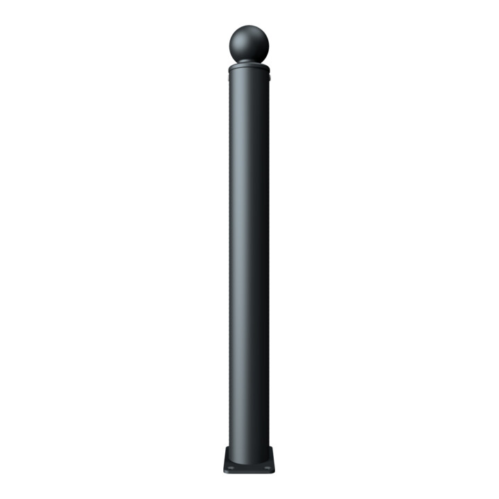 Schake Stilpoller Typ 484PB, ortsfest, Ø 82mm + Kugelkopf, beschichtet, mattschwarz