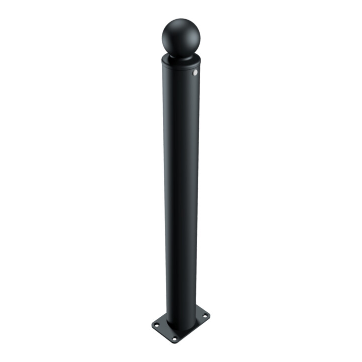 Schake Stilpoller Typ 484PB, ortsfest, Ø 82mm + Kugelkopf, beschichtet, mattschwarz