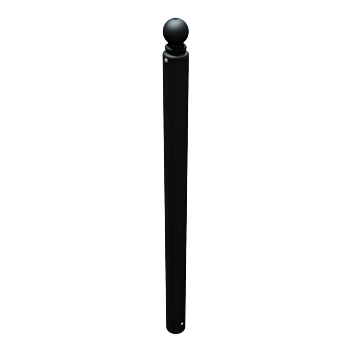Schake Stilpoller Typ 485B, ortsfest, zum Einbetonieren, Ø 82mm + Kugelkopf, beschichtet, mattschwarz