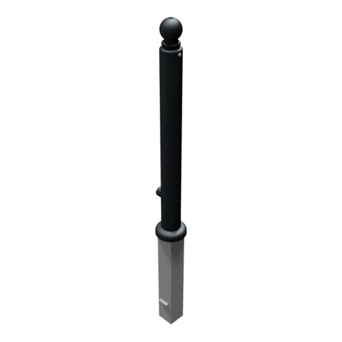 Schake Stilpoller Typ 485FB, herausnehmbar + Dreikantverschluß, Ø 82mm + Kugelkopf, beschichtet, mattschwarz