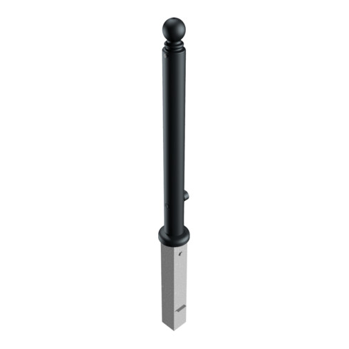 Schake Stilpoller Typ 485FB, herausnehmbar + Dreikantverschluß, Ø 82mm + Kugelkopf, beschichtet, mattschwarz
