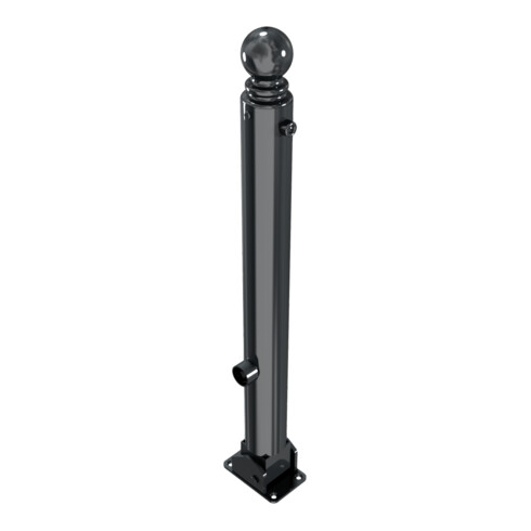 Schake Stilpoller Typ 485FUB, umlegbar + Dreikantverschluß, Ø 82mm + Kugelkopf, beschichtet, mattschwarz