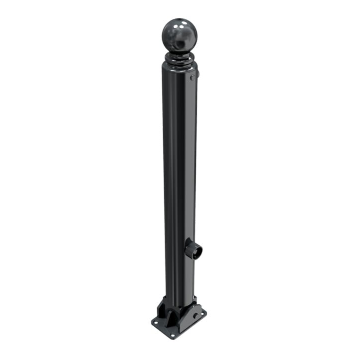 Schake Stilpoller Typ 485FUB, umlegbar + Dreikantverschluß, Ø 82mm + Kugelkopf, beschichtet, mattschwarz