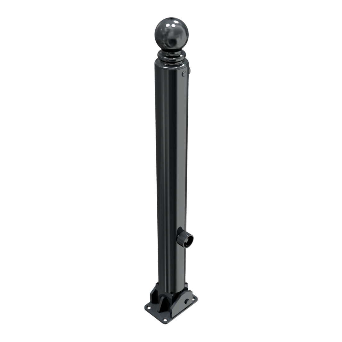 Schake Stilpoller Typ 485FUB, umlegbar + Dreikantverschluß, Ø 82mm + Kugelkopf, beschichtet, mattschwarz