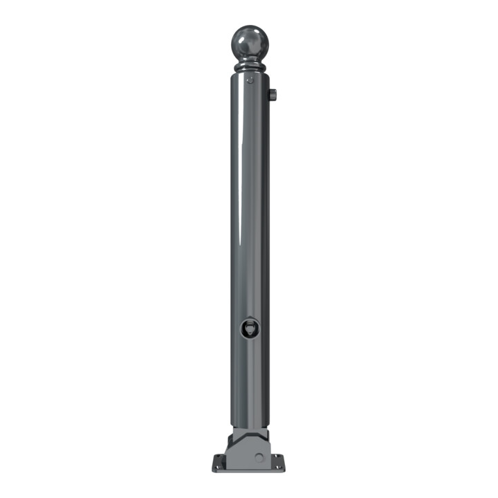 Schake Stilpoller Typ 485FUB, umlegbar + Dreikantverschluß, Ø 82mm + Kugelkopf, beschichtet, mattschwarz