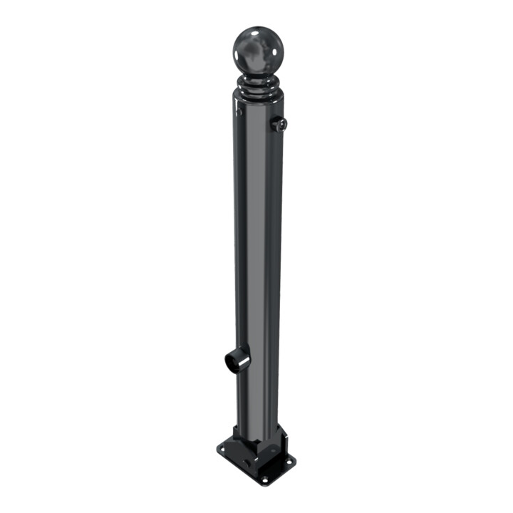 Schake Stilpoller Typ 485FUB, umlegbar + Dreikantverschluß, Ø 82mm + Kugelkopf, beschichtet, mattschwarz