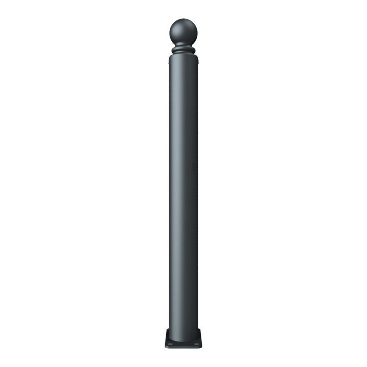 Schake Stilpoller Typ 485PB, ortsfest, Ø 82mm + Kugelkopf, beschichtet, mattschwarz