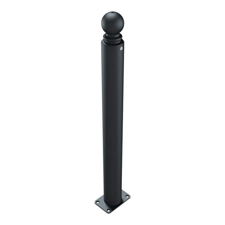 Schake Stilpoller Typ 485PB, ortsfest, Ø 82mm + Kugelkopf, beschichtet, mattschwarz