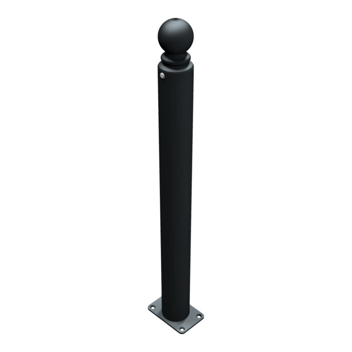 Schake Stilpoller Typ 485PB, ortsfest, Ø 82mm + Kugelkopf, beschichtet, mattschwarz