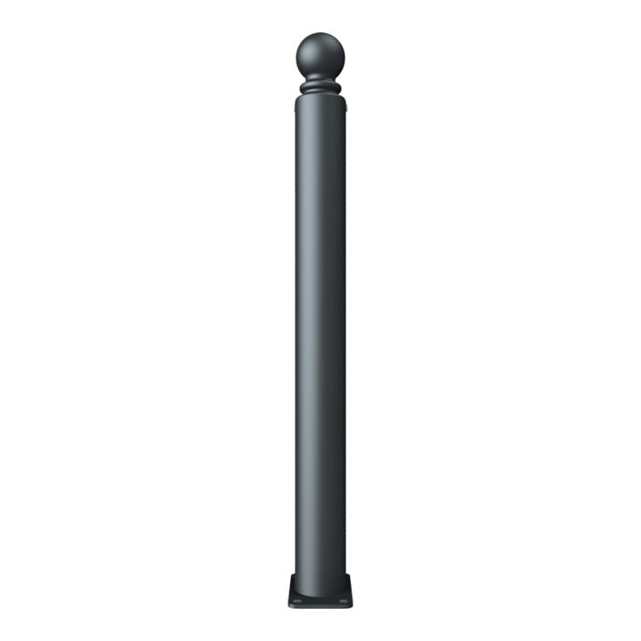 Schake Stilpoller Typ 485PB, ortsfest, Ø 82mm + Kugelkopf, beschichtet, mattschwarz