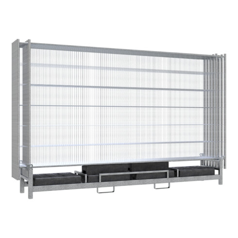 Schake Twintraverse für 10 Bauzäune und 10 Fußplatten