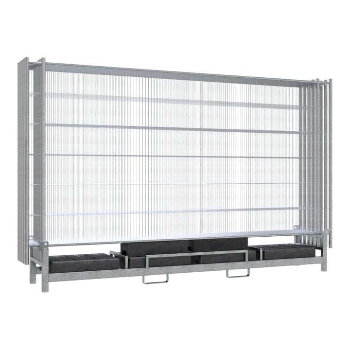 Schake Twintraverse für 10 Bauzäune und 10 Fußplatten