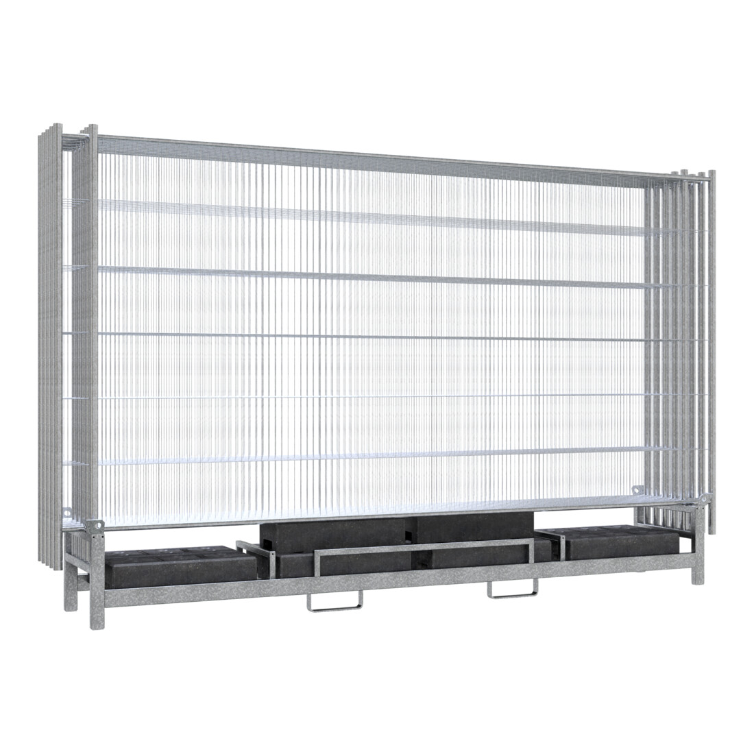 Schake Twintraverse für 10 Bauzäune und 10 Fußplatten