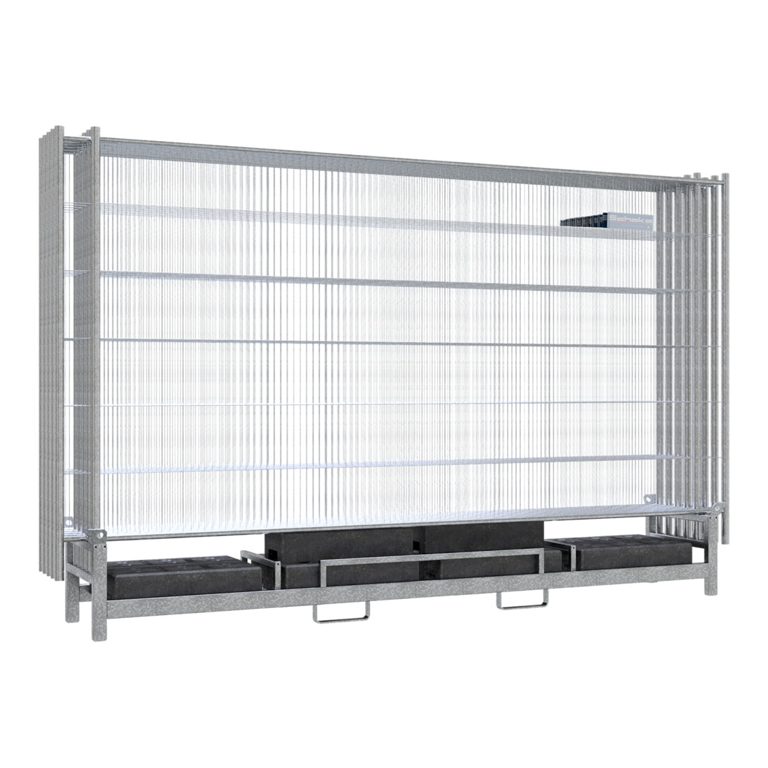 Schake Twintraverse für 10 Bauzäune und 10 Fußplatten