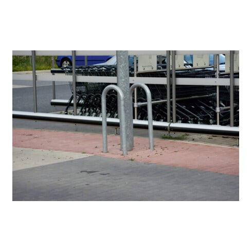 Schake Universalbügel aus Stahlrohr Ø 48 x 2,5 mm Breite: 300 mm, Höhe: 1400 mm, beschichtet, RAL 6005 zum Einbetonieren