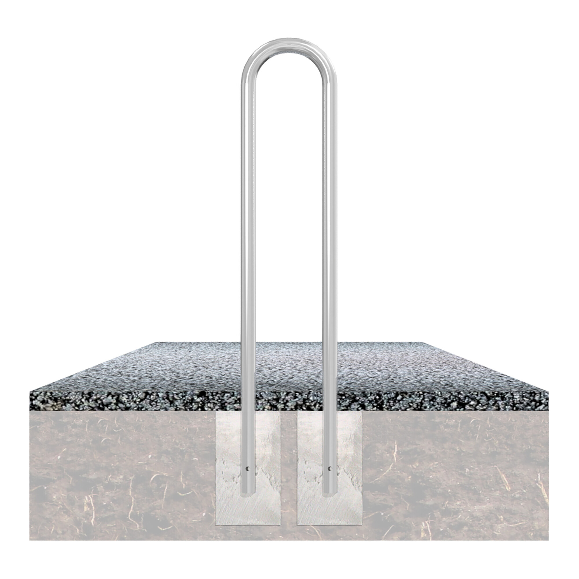 Schake Universalbügel aus Stahlrohr Ø 48 x 2,5 mm Breite: 300 mm, Höhe: 1400 mm, zum Einbetonieren