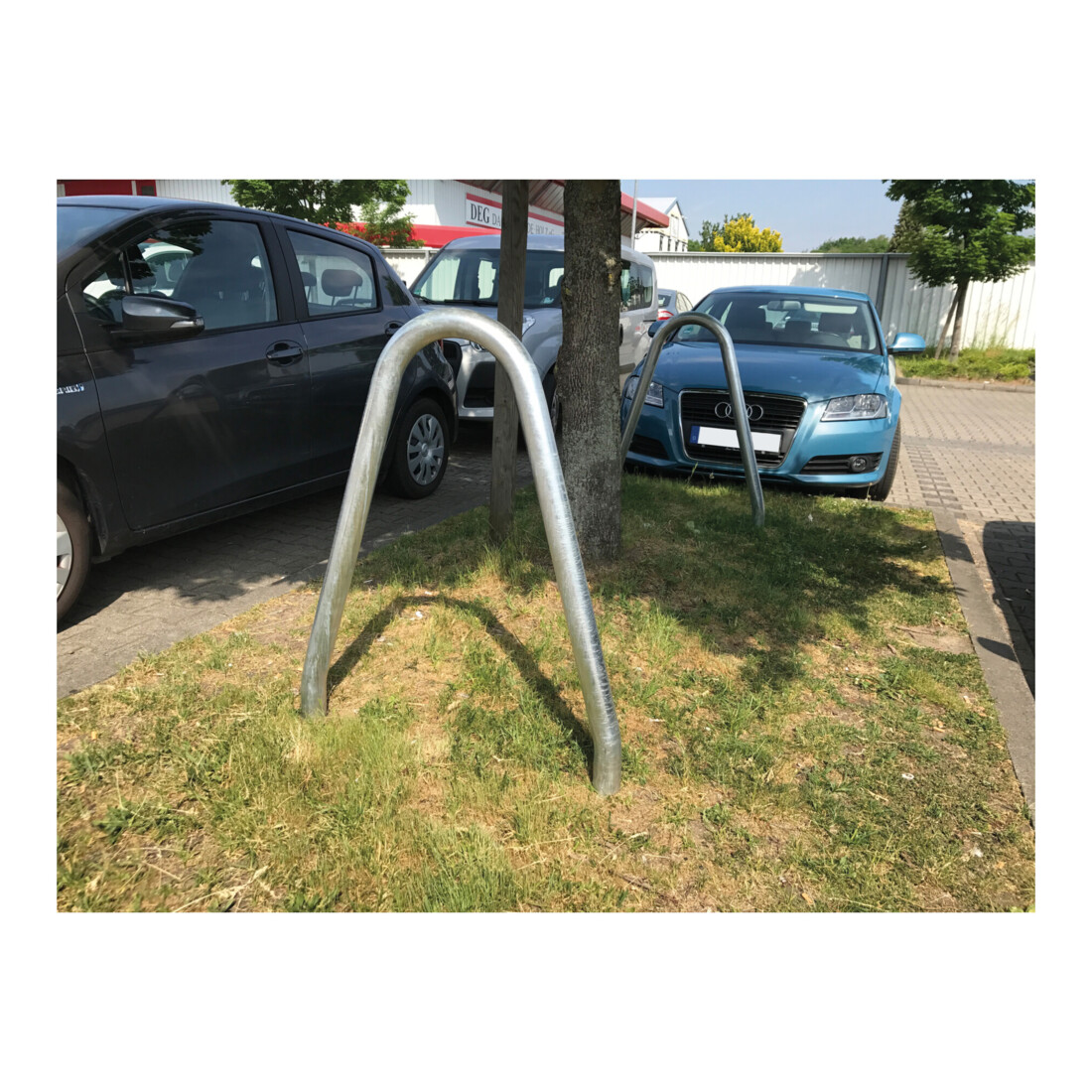 Schake Universalbügel aus Stahlrohr Ø 48 x 2,5 mm Breite: 300 mm, Höhe: 1400 mm, zum Einbetonieren