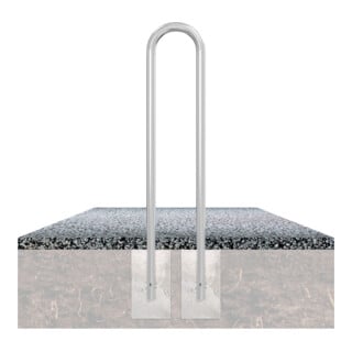Schake Universalbügel aus Stahlrohr Ø 60 x 2,5 mm Breite: 400 mm, Höhe: 1400 mm, beschichtet, RAL 6005 zum Einbetonieren