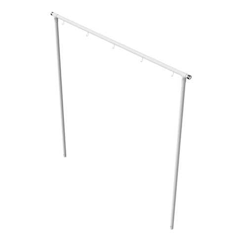Schake Wäschetrockengerüst Ø48mm, Querstange 2,50m, 5 Haken einseitig, gebogen