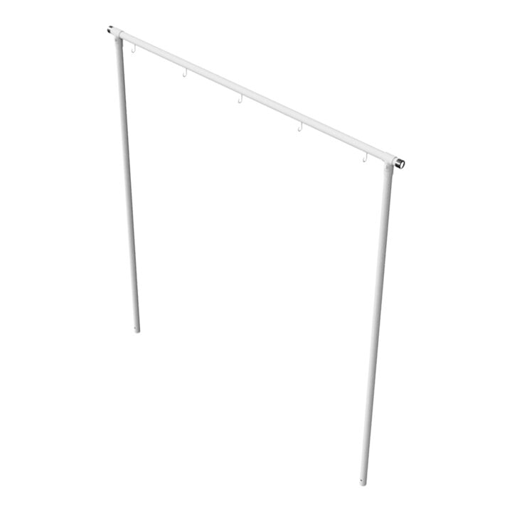 Schake Wäschetrockengerüst Ø48mm, Querstange 2,50m, 5 Haken einseitig, gebogen