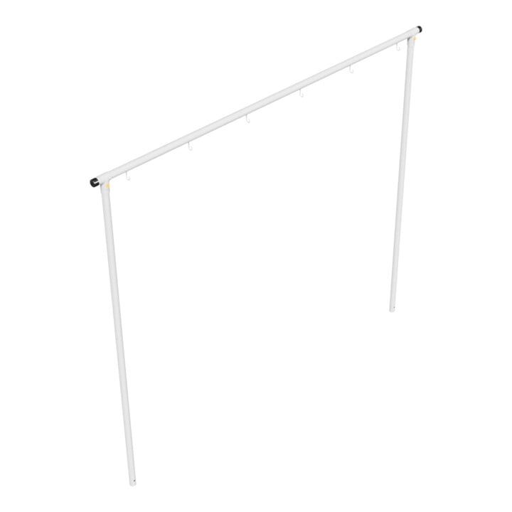 Schake Wäschetrockengerüst Ø48mm, Querstange 3,00m, 6 Haken einseitig, gebogen