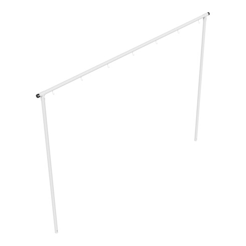 Schake Wäschetrockengerüst Ø48mm, Querstange 3,50m, 7 Haken einseitig, gebogen