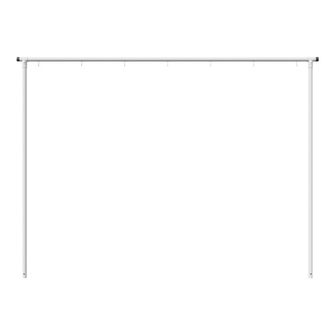 Schake Wäschetrockengerüst Ø48mm, Querstange 3,50m, 7 Haken einseitig, gebogen