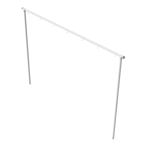 Schake Wäschetrockengerüst Ø48mm, Querstange 3,50m, 7 Haken einseitig, gebogen