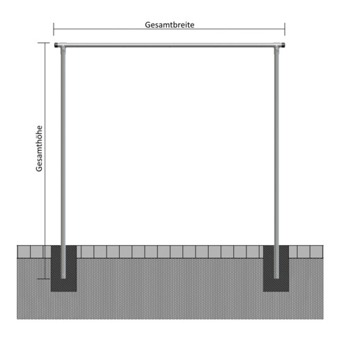 Schake Wäschetrockengerüst Ø48mm, Querstange 4,00m, ohne Haken