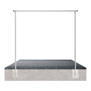 Schake Wäschetrockengerüst Ø60mm, Querstange 2,50m, 5 Haken einseitig, gebogen