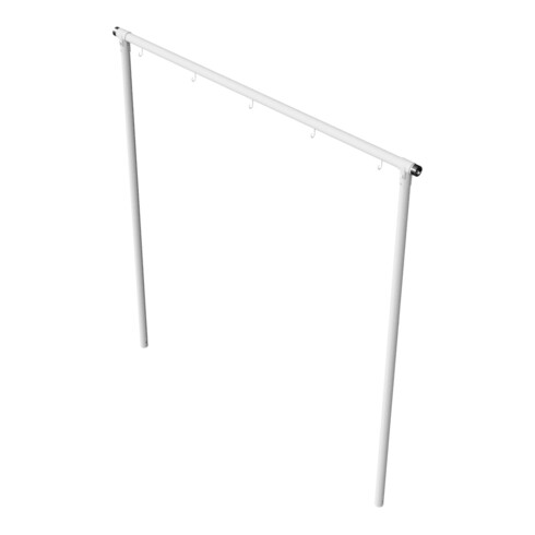 Schake Wäschetrockengerüst Ø60mm, Querstange 2,50m, 5 Haken einseitig, gebogen