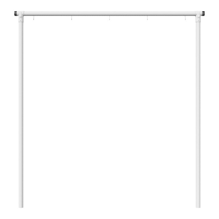 Schake Wäschetrockengerüst Ø60mm, Querstange 2,50m, 5 Haken einseitig, gebogen